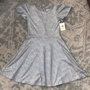 Tucker + Tate Super Sparkle Dress Silver size 7-8